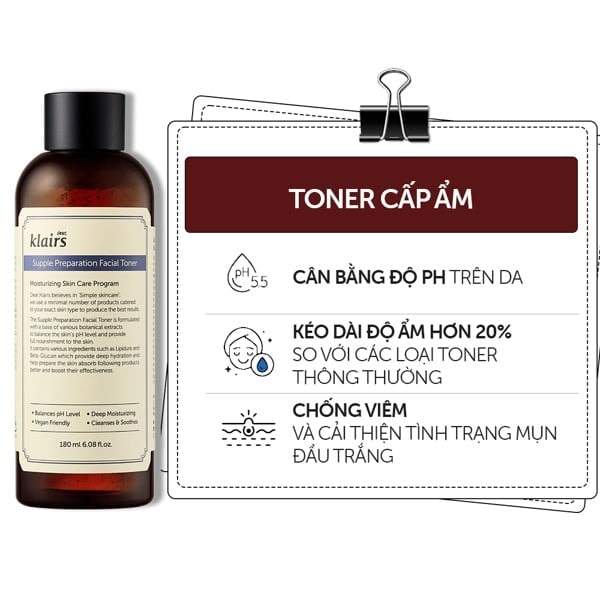 Dear, Klairs nước hoa hồng Supple Preparation Facial Toner 180ml 4