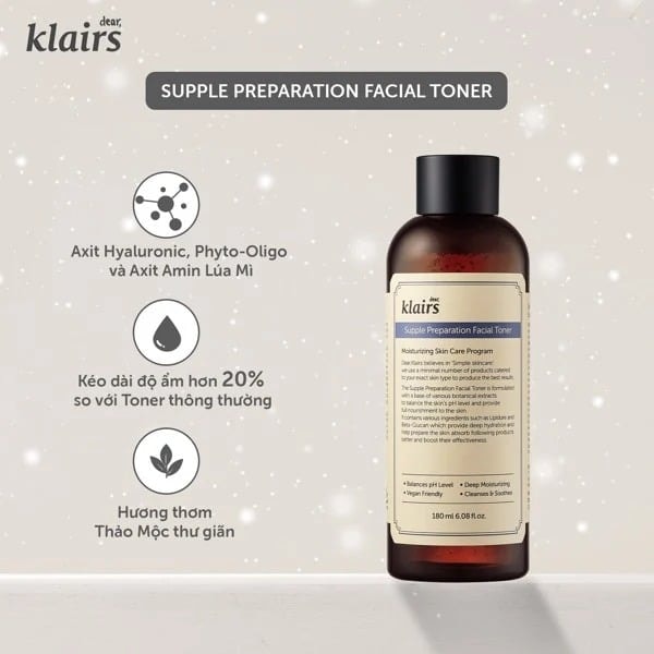 Dear, Klairs nước hoa hồng Supple Preparation Facial Toner 180ml 5