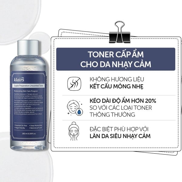 Dear, Klairs nước hoa hồng Supple Preparation Unscented Toner 8