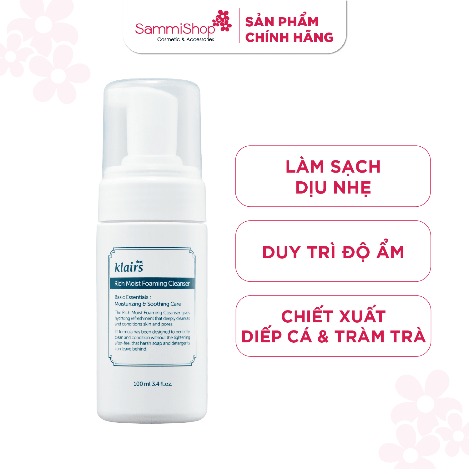 Dear, Klairs Sữa rửa mặt Rich Moist Foaming Cleanser 100ml thumb 2
