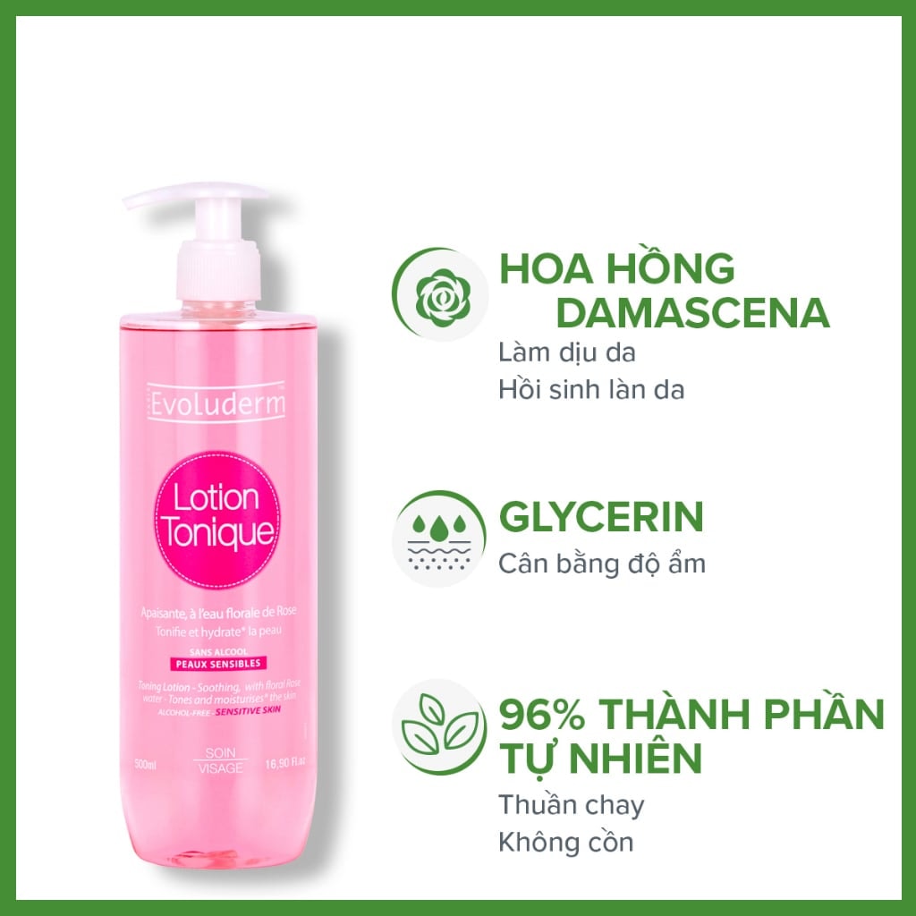 Evoluderm Nước hoa hồng Lotion Tonique Apaisante Peaux Sensibles 3