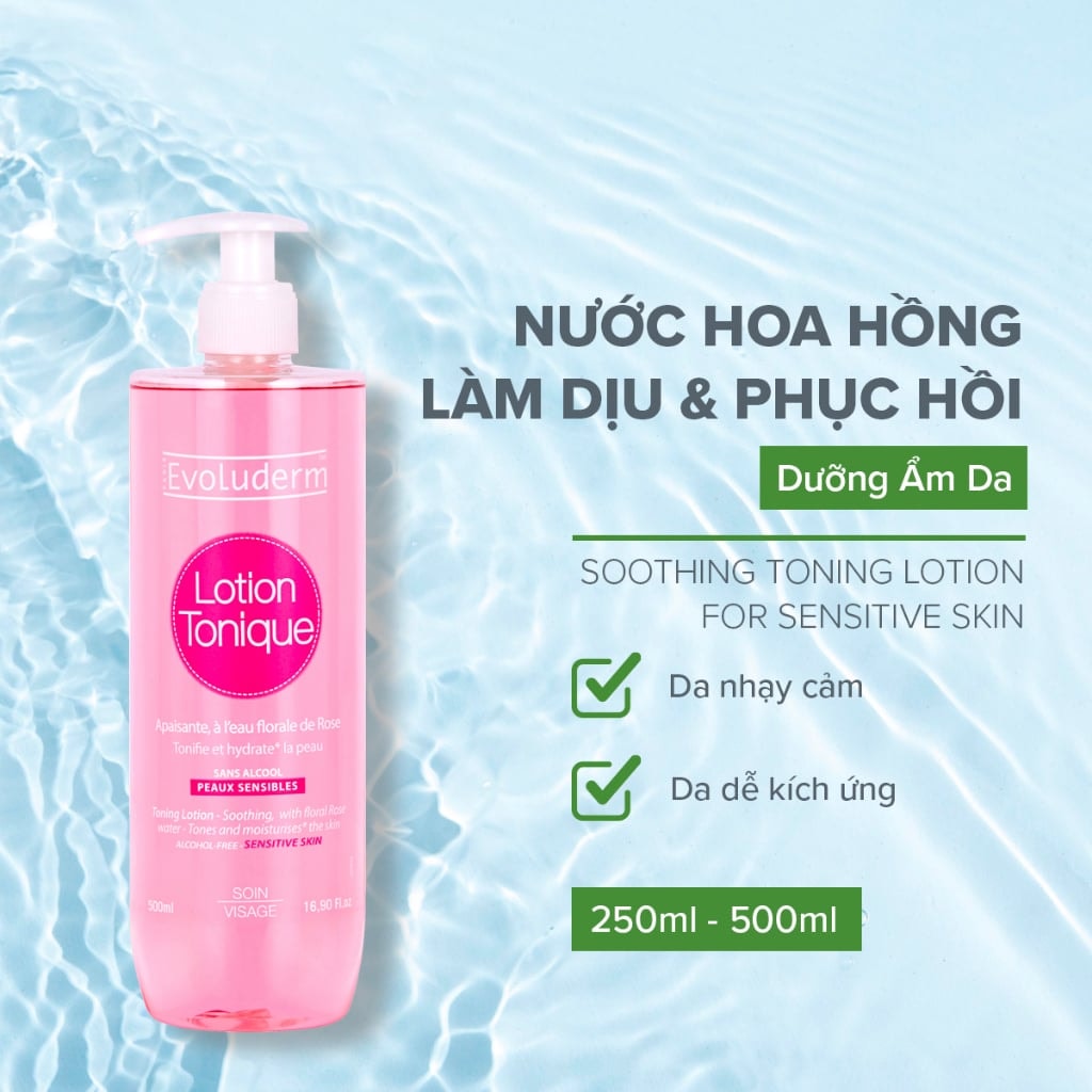 Evoluderm Nước hoa hồng Lotion Tonique Apaisante Peaux Sensibles 2