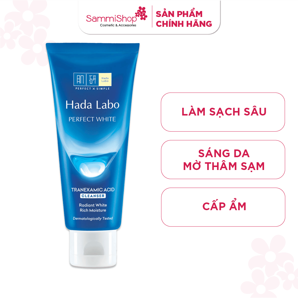 HadaLabo Kem rửa mặt Perfect White Tranexamic Acid Cleanser 80g thumb 1