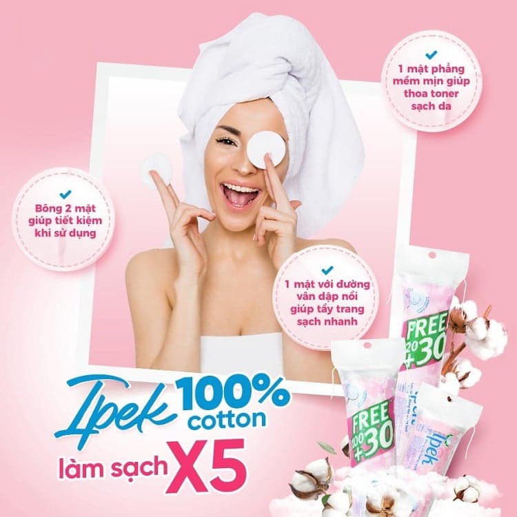 Ipek Bông tẩy trang 120+30 miếng thumb 5