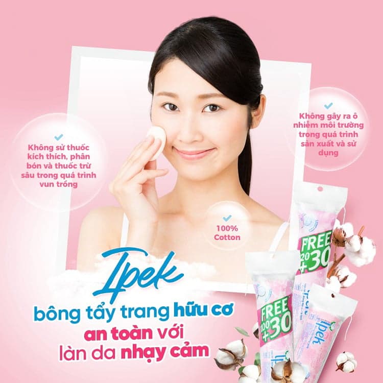 Ipek Bông tẩy trang 120+30 miếng thumb 6