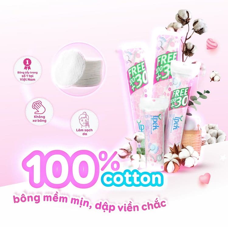 Ipek Bông tẩy trang 120+30 miếng thumb 2