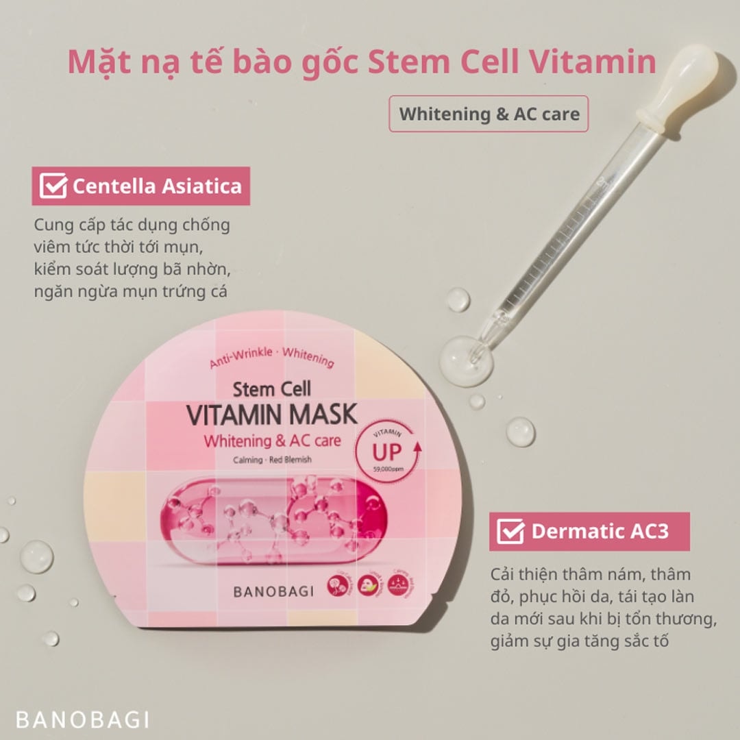 BANOBAGI Mặt Nạ Giấy Stem Cell Vitamin Mask 30g 7