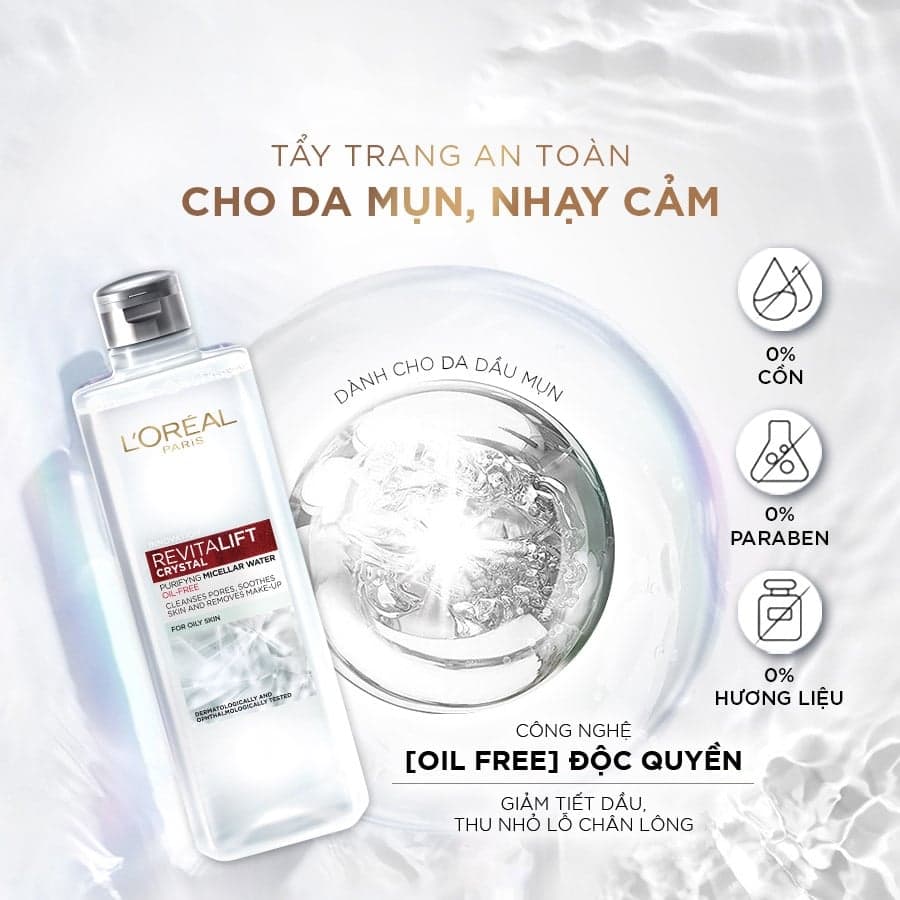 Loreal Nước tẩy trang Revitalift Crystal Puriying Micellar Water thumb 3