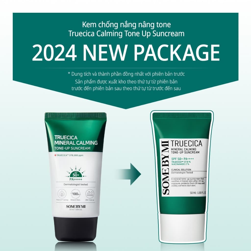 Some By Mi Kem chống nắng Truecica Mineral Calming Tone-up Suncream 50ml thumb 4