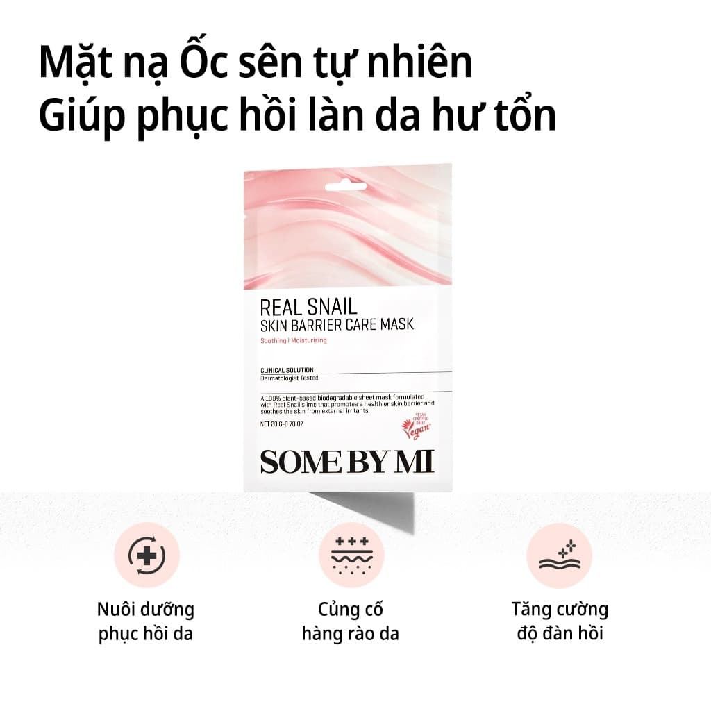 Some By Mi Mặt nạ giấy Real Snail Skin Barrier Care Mask 20g thumb 7