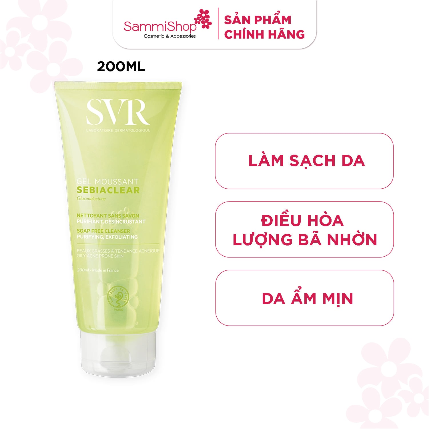 SVR Gel rửa mặt Sebiaclear Gel Moussant 4