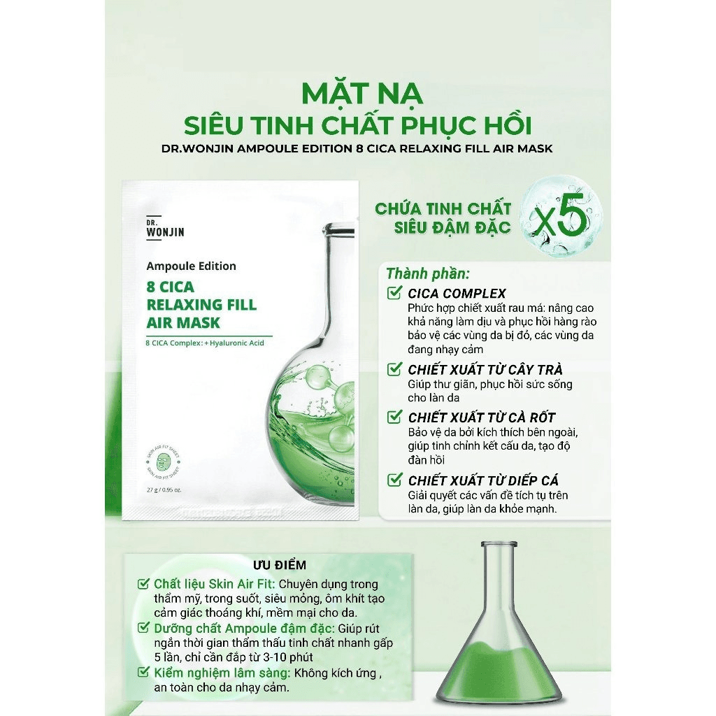 Dr.Wonjin Mặt nạ Ampoule Edition 8 Cica Relaxing Fill Air thumb 2