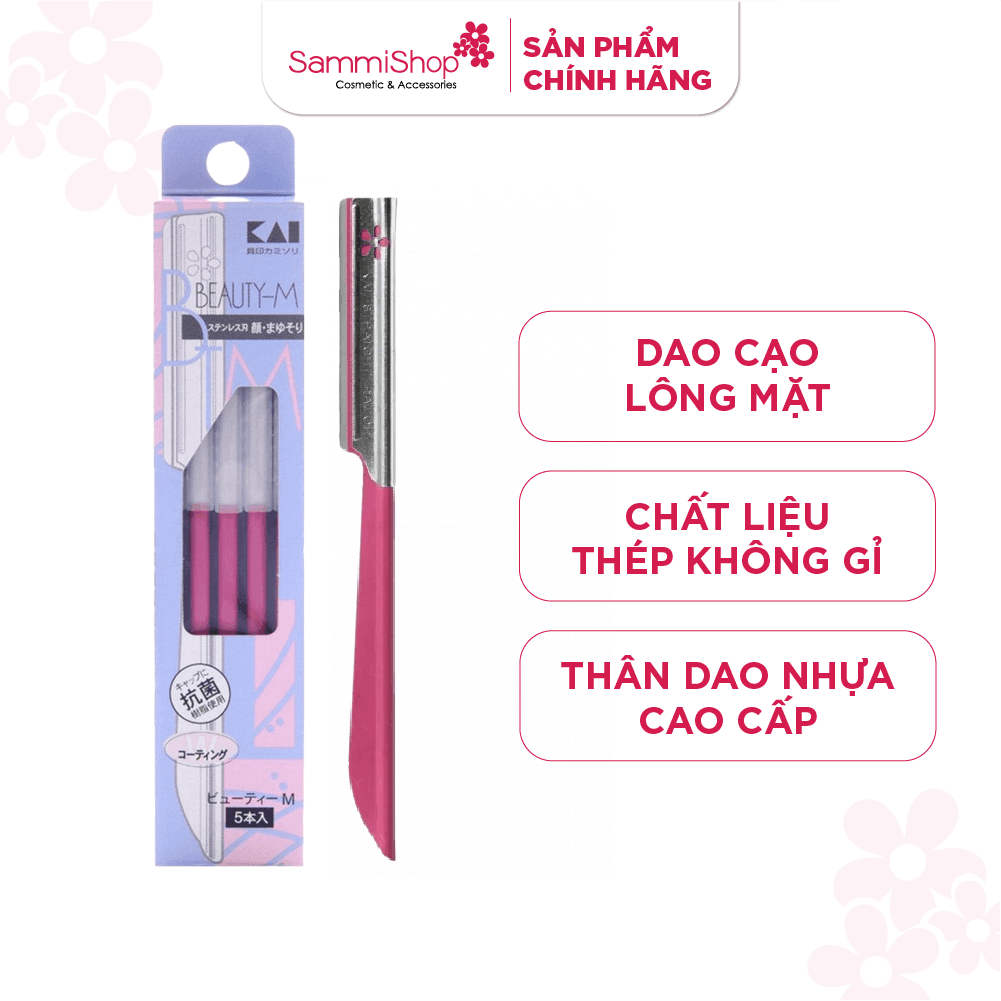 Dao cạo lông mặt thân kim loại Kai thumb 1