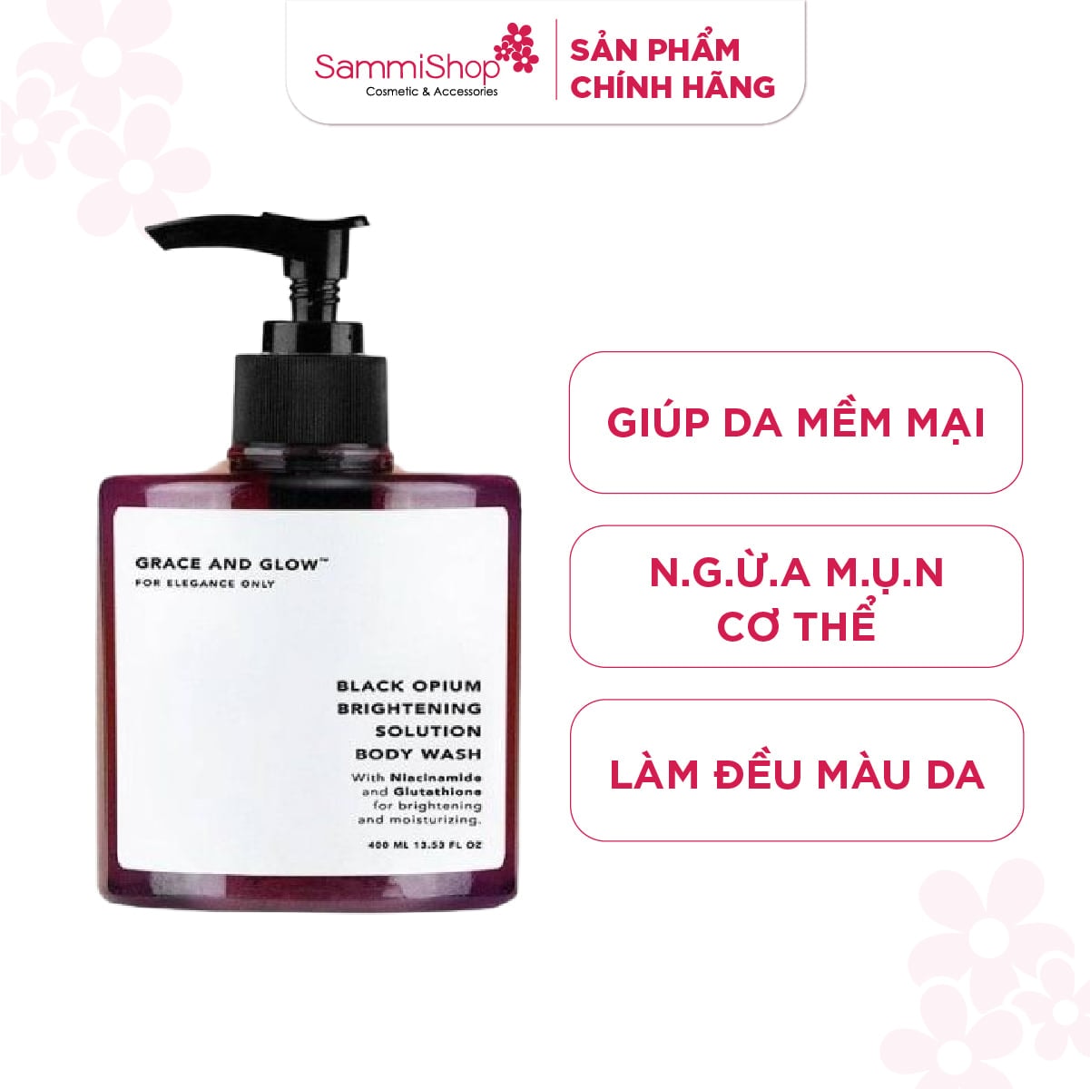 Grace and Glow Sữa tắm sáng da Black Opium Brightening Body Wash 400ml 1