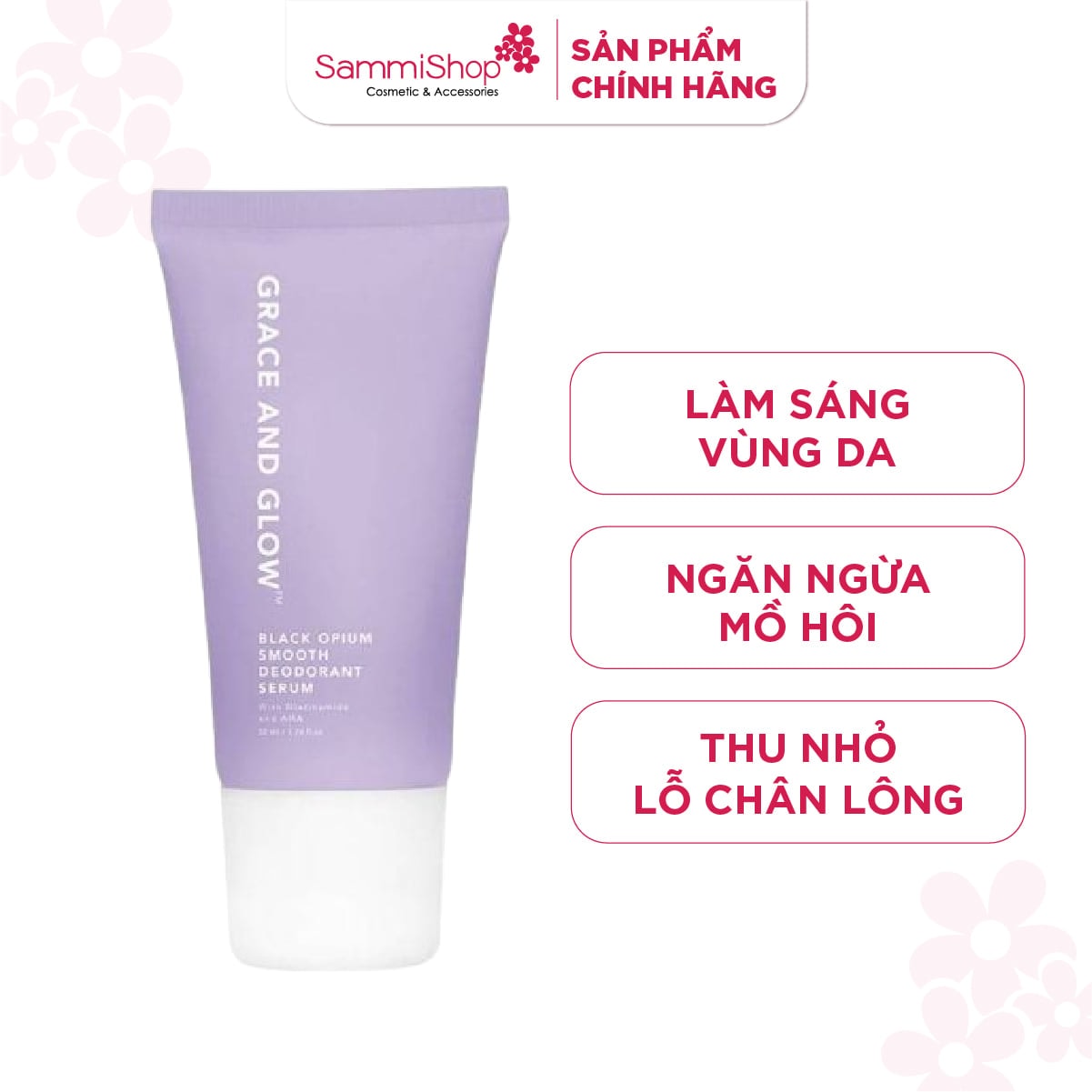 Grace And Glow Lăn khử mùi Black Opium Smooth Deodorant Serum With Niacinamide And AHA 50ml 1