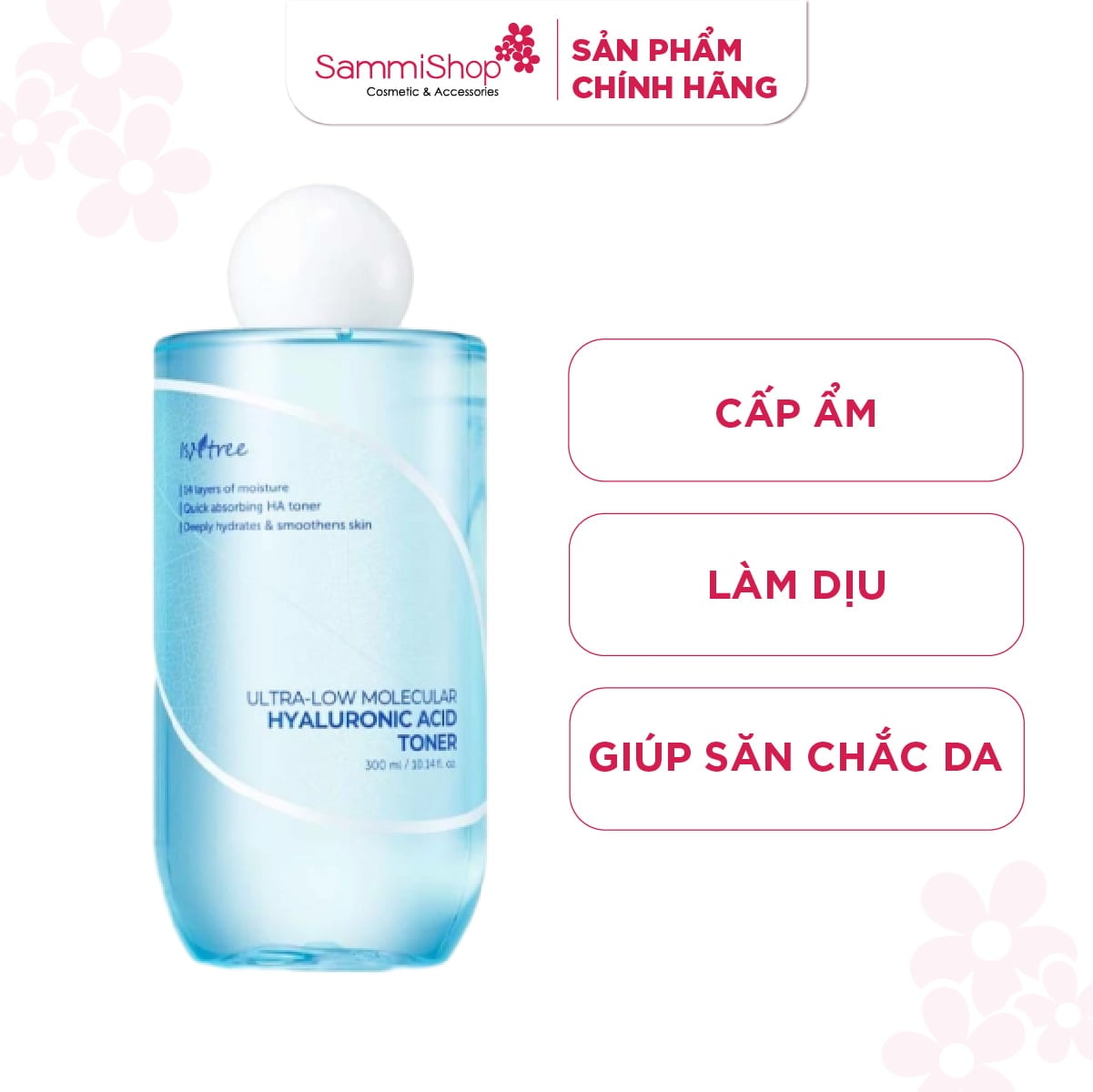 Isntree Nước Hoa Hồng Ultra-Low Molecular Hyaluronic Acid Toner 300ml 2