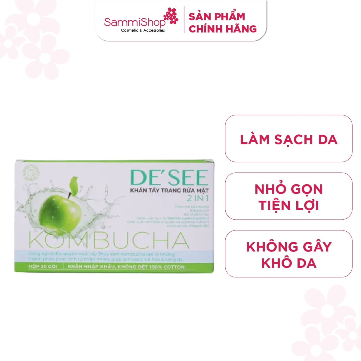 De See Khăn tẩy trang rửa mặt 2in1 30 gói 1