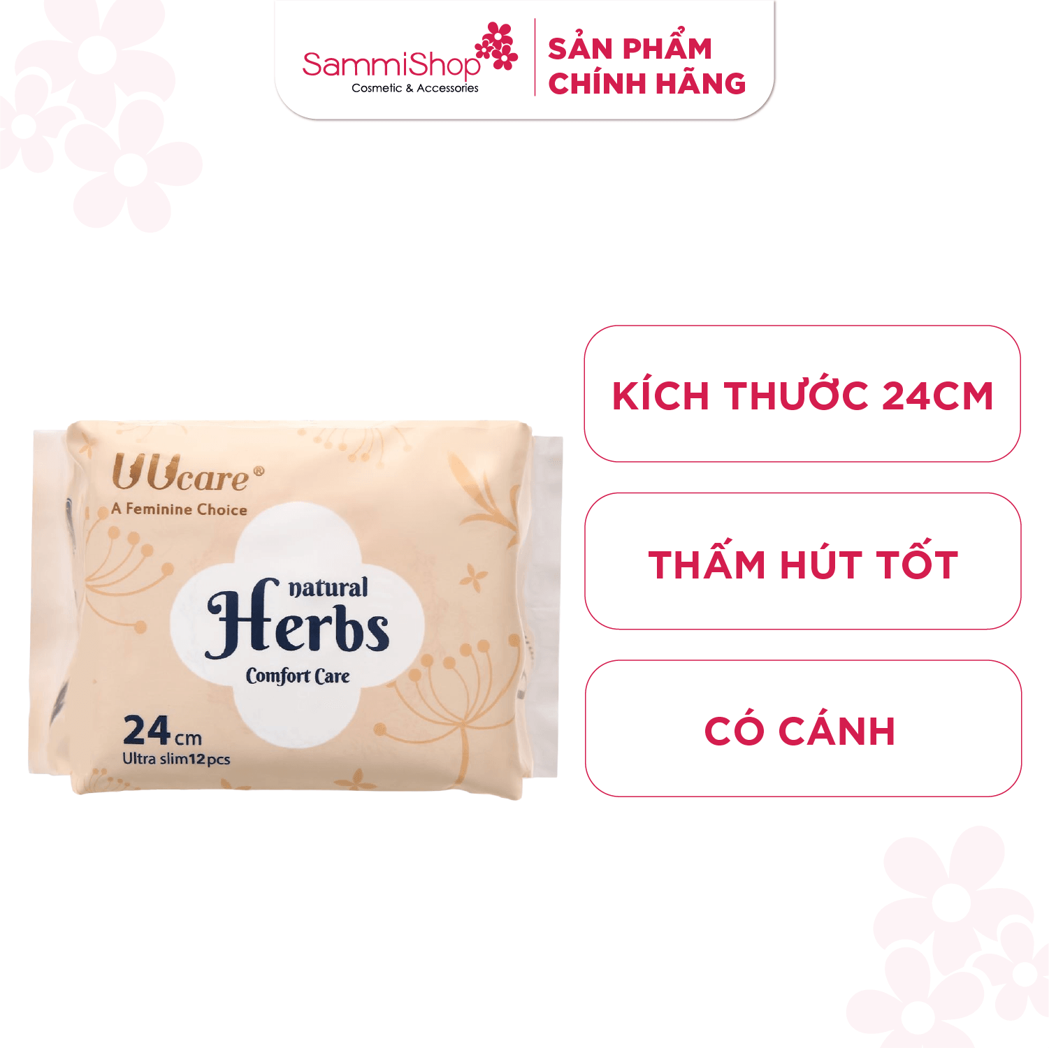 Uucare Natural Herbs BVS thảo dược ban ngày 24cm x 12 miếng 1