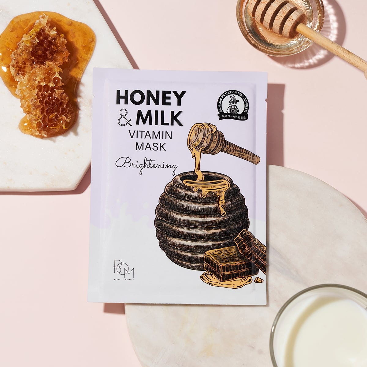 BOM Mặt nạ Honey & Milk Brightening Vitamin Mask 25g 2