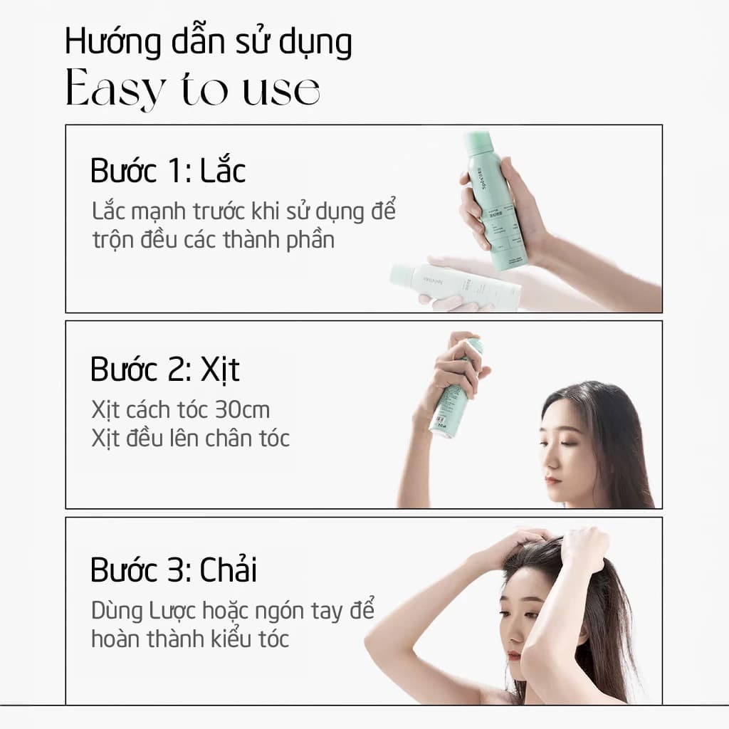 Spes Dầu gội khô Washing-Free Hair Spray 150ml thumb 7