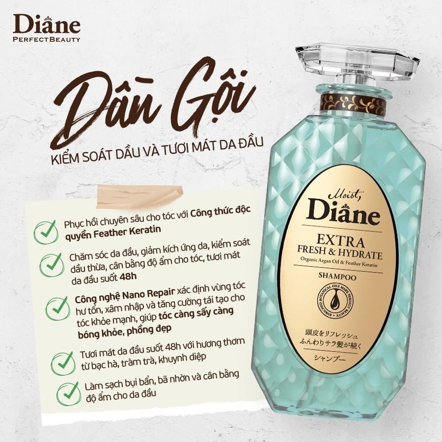 Moist Diane Dầu gội Extra Fresh & Hydrate Shampoo 450ml 3