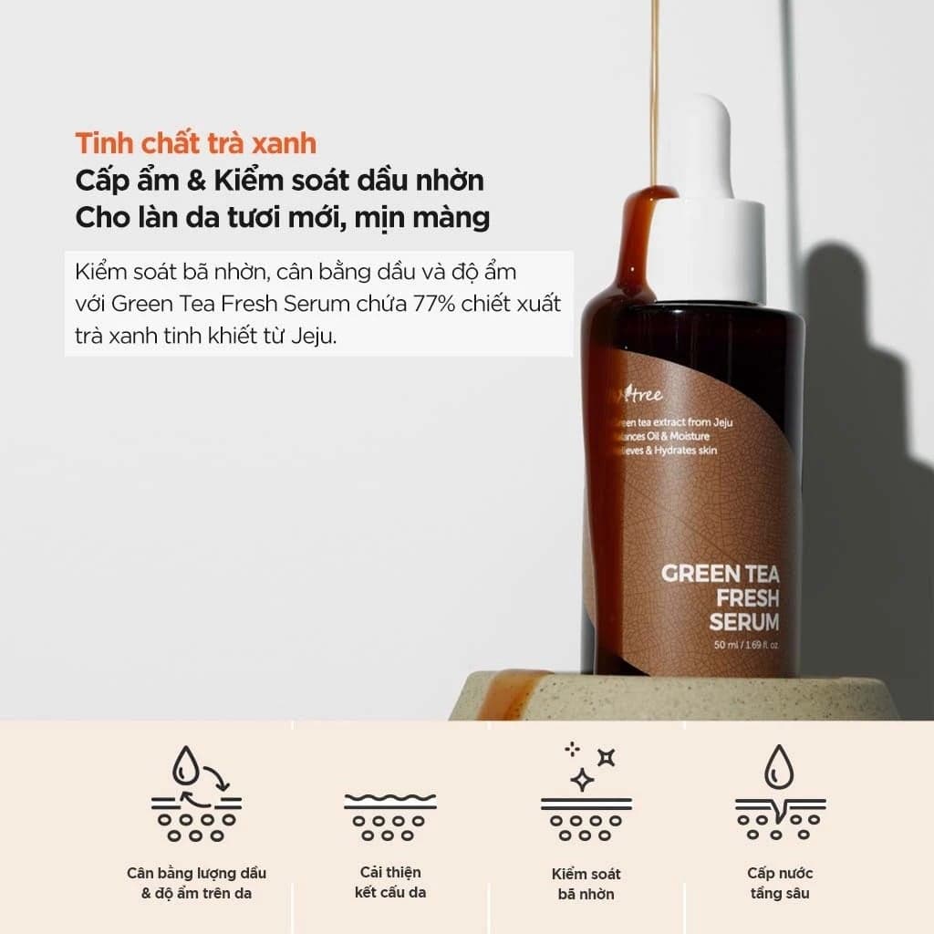 Isntree Tinh Chất Green Tea Fresh Serum 50ml thumb 5