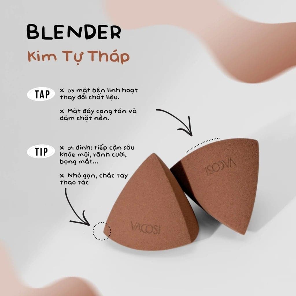 Vacosi Set 3 Bông Đa Diện Nâu Versatile Makeup Blender Set thumb 5