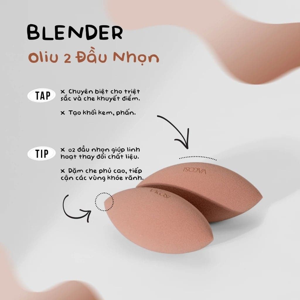 Vacosi Set 3 Bông Đa Diện Nâu Versatile Makeup Blender Set thumb 4