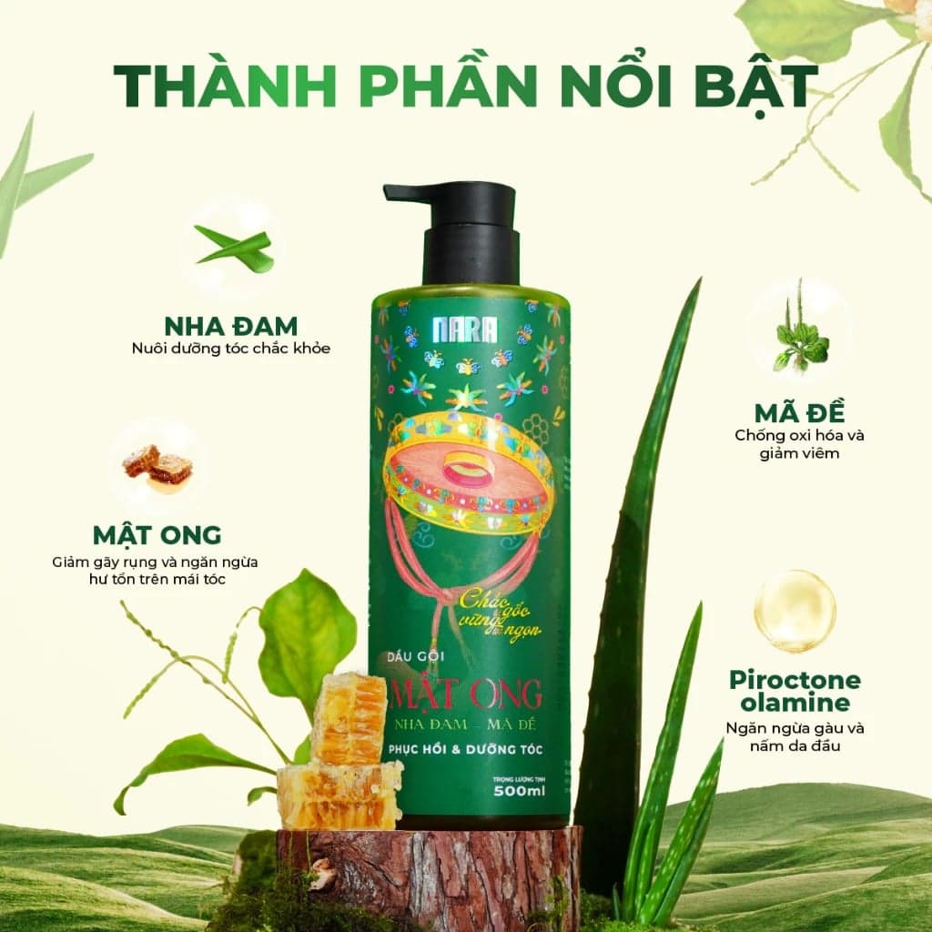 Nara Dầu gội Mật ong Nha đam mã đề thumb 4