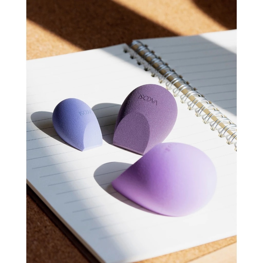 Vacosi Set 3 Bông Vát Xéo Đôi Tím Versatile Makeup Blender Set - Dewberry Bp43 3