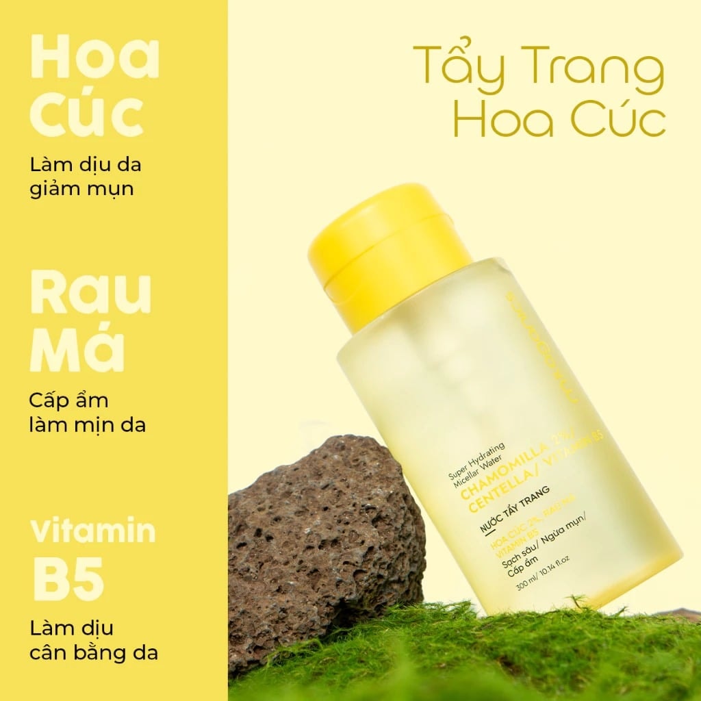 Milaganics Nước tẩy trang Hoa cúc, Rau má, Vitamin B5 300ml 4