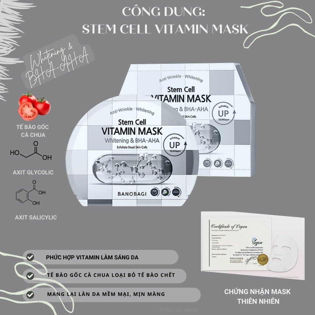 BANOBAGI Mặt Nạ Giấy Stem Cell Vitamin Mask 30g thumb 3