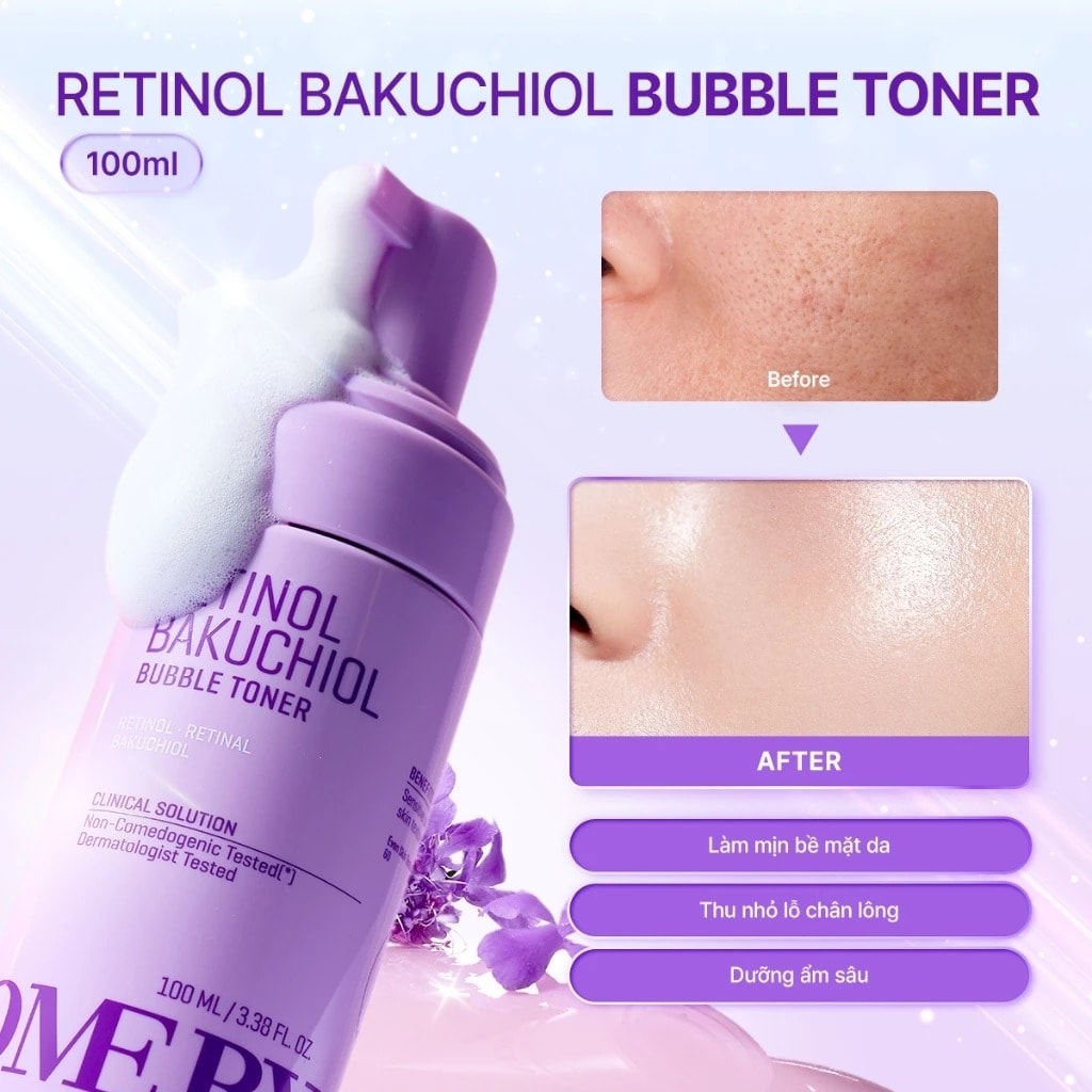 Some By Mi Nước hoa hồng Retinol Bakuchiol Bubble Toner 100ml 3