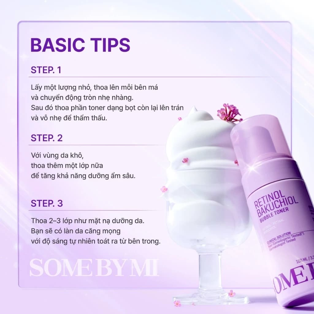 Some By Mi Nước hoa hồng Retinol Bakuchiol Bubble Toner 100ml thumb 7