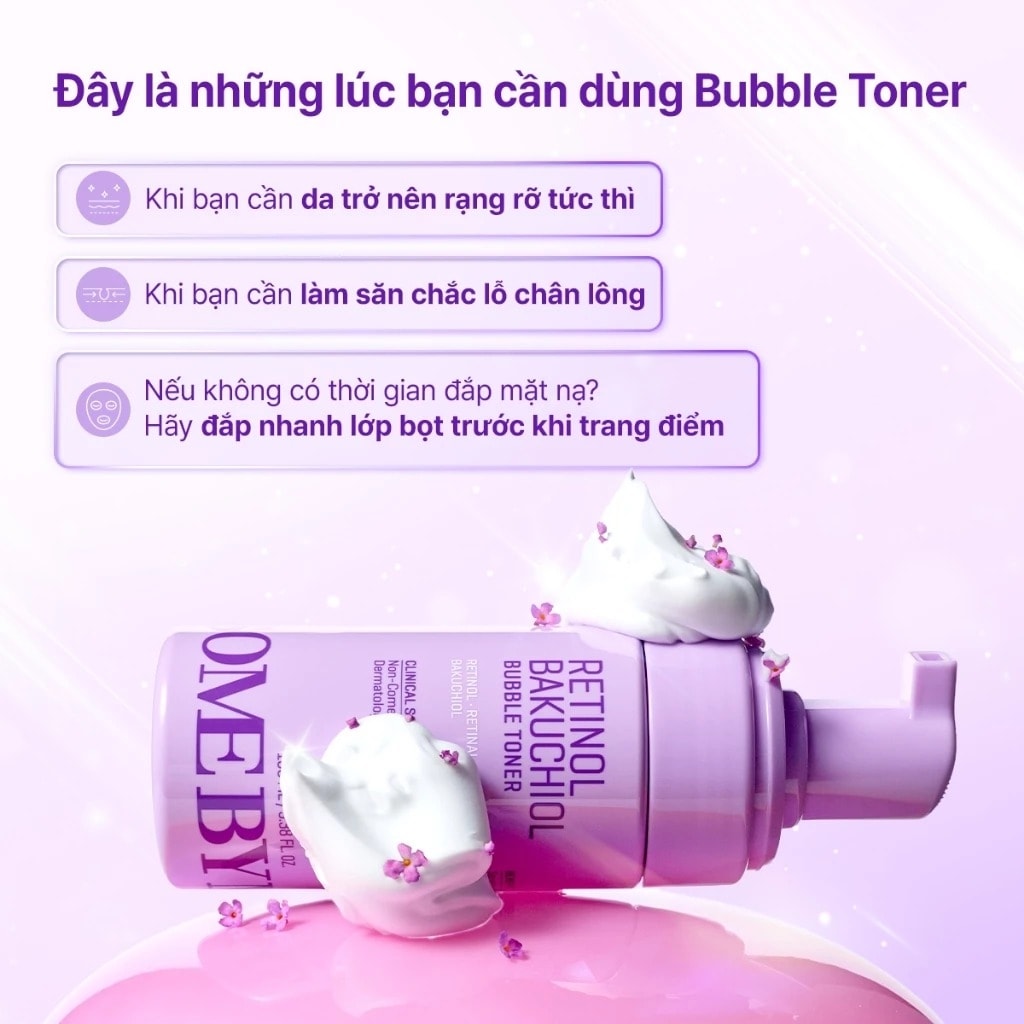Some By Mi Nước hoa hồng Retinol Bakuchiol Bubble Toner 100ml 8