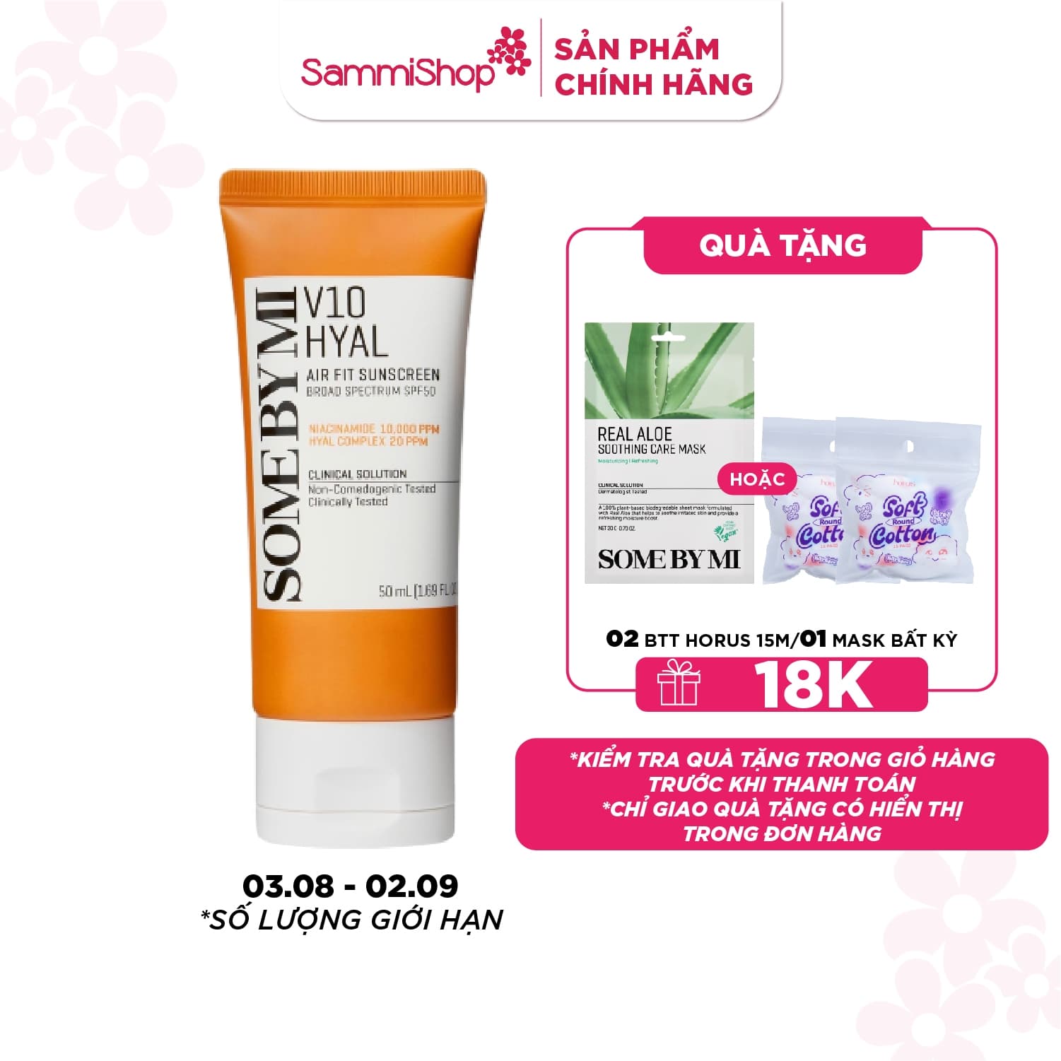 Some By Mi Kem chống nắng V10 Hyal Air Fit Sunscreen Broad Spectrum SPF50 50ml thumb 1