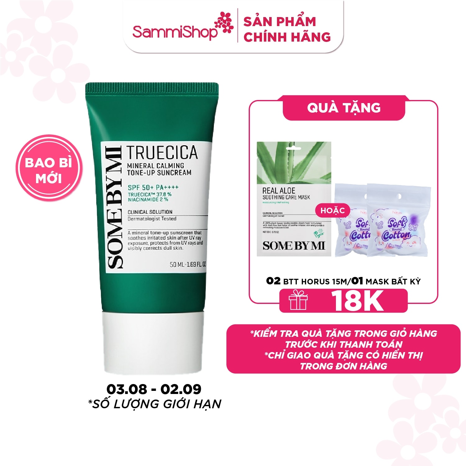 Some By Mi Kem chống nắng Truecica Mineral Calming Tone-up Suncream 50ml 1