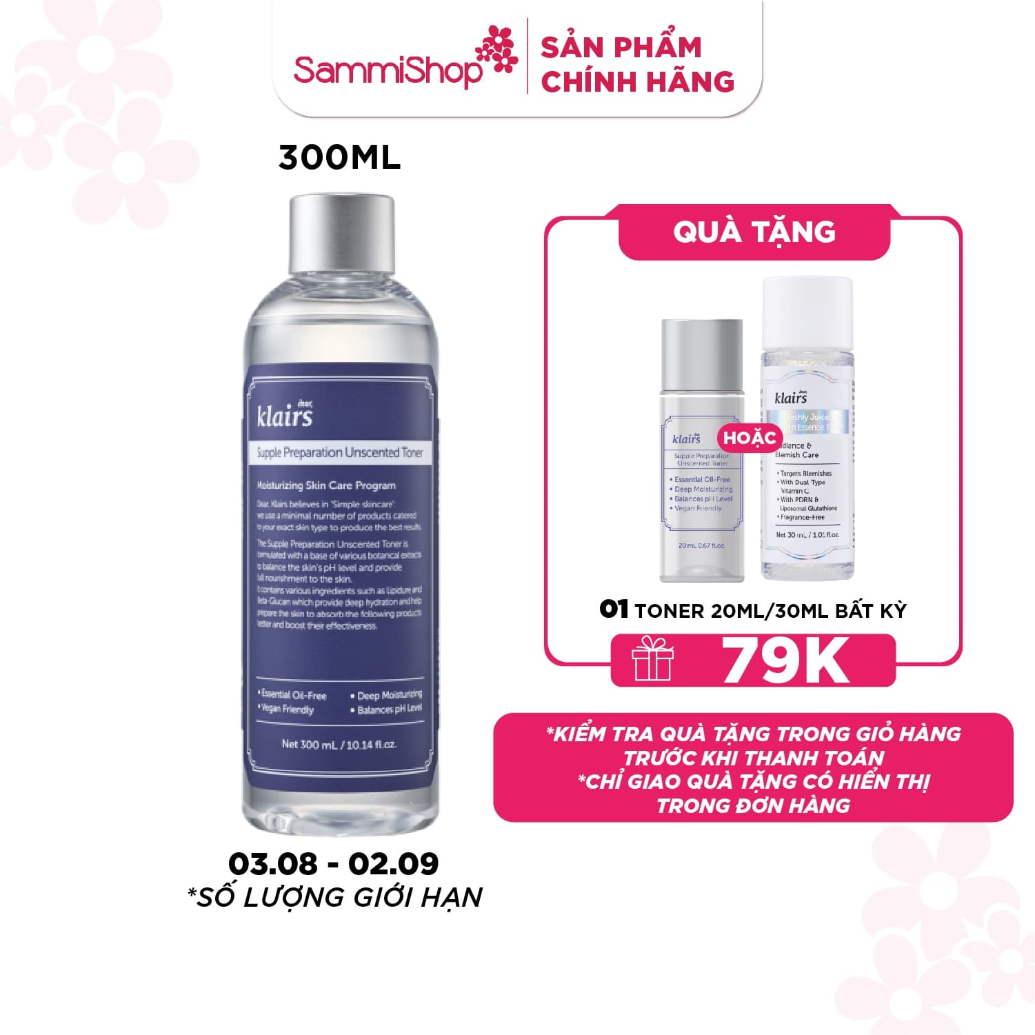 Dear, Klairs nước hoa hồng Supple Preparation Unscented Toner