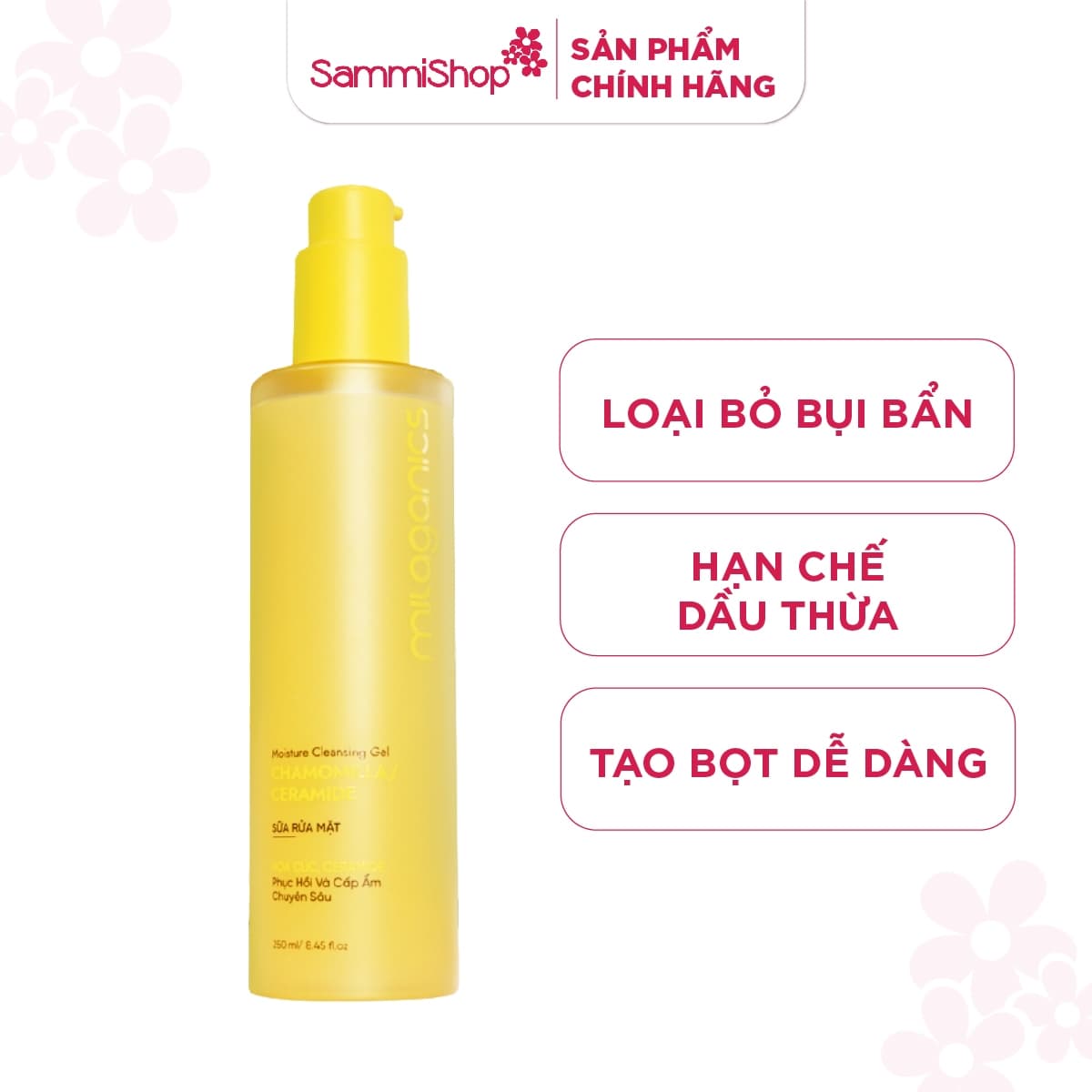 Milaganics Sữa rửa mặt hoa cúc Moisture Cleansing Gel Chamomilla Ceramide 250ml thumb 2