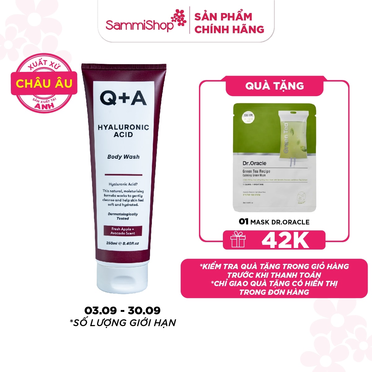 Q+A Sữa tắm Hyaluronic Acid Body Wash 250ml 1