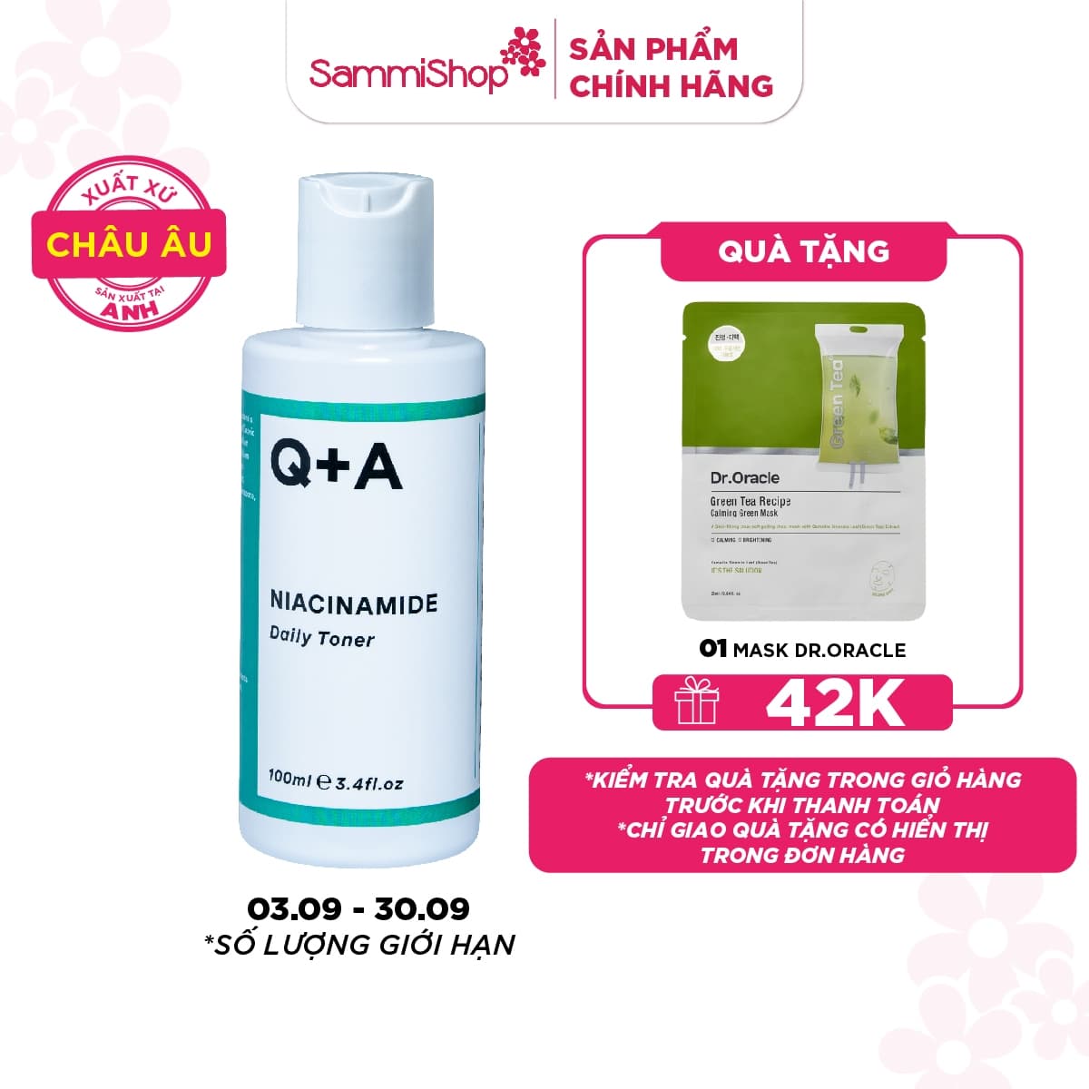 Q+A Nước hoa hồng Niacinamide Daily Toner 100ml thumb 1