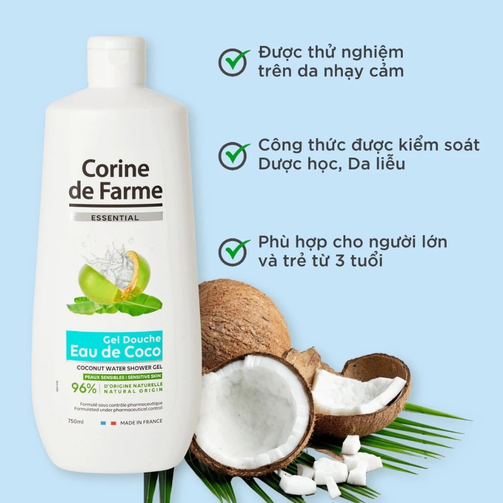 Corine De Farme Sữa tắm Essential Shower Gel 750ml 9