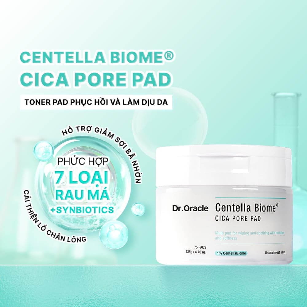 Dr.Oracle Mặt nạ giấy Centella Biome Cica Pore Pad 75pcs thumb 3