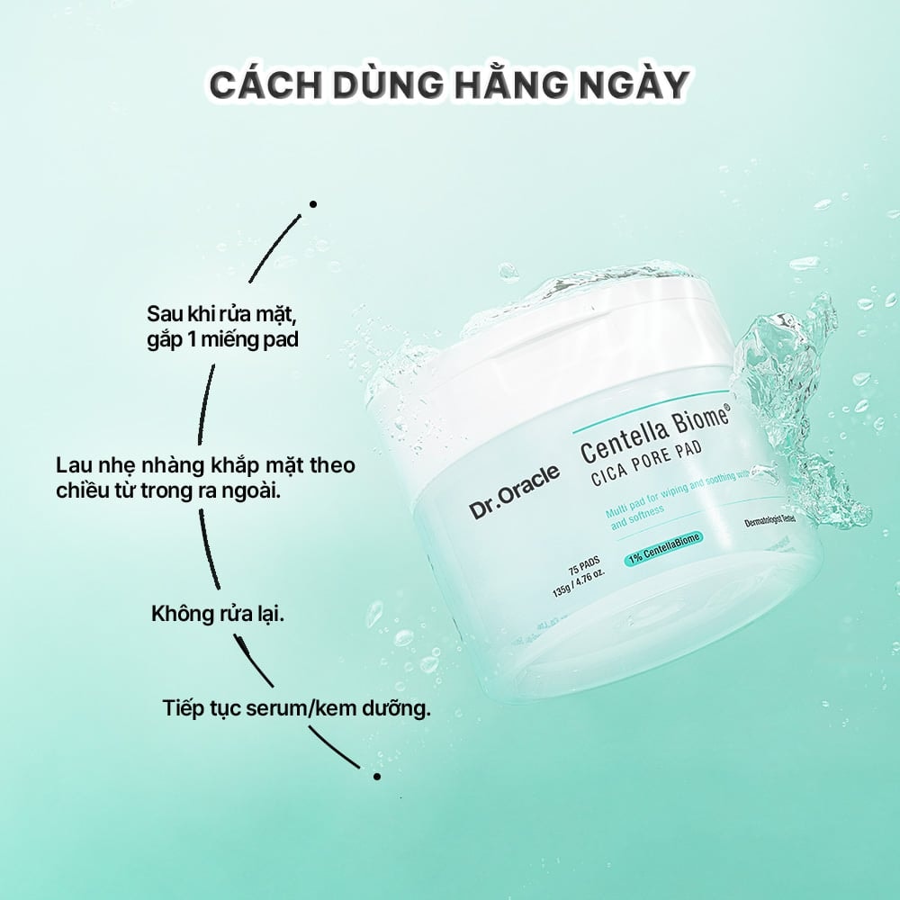 Dr.Oracle Mặt nạ giấy Centella Biome Cica Pore Pad 75pcs 8