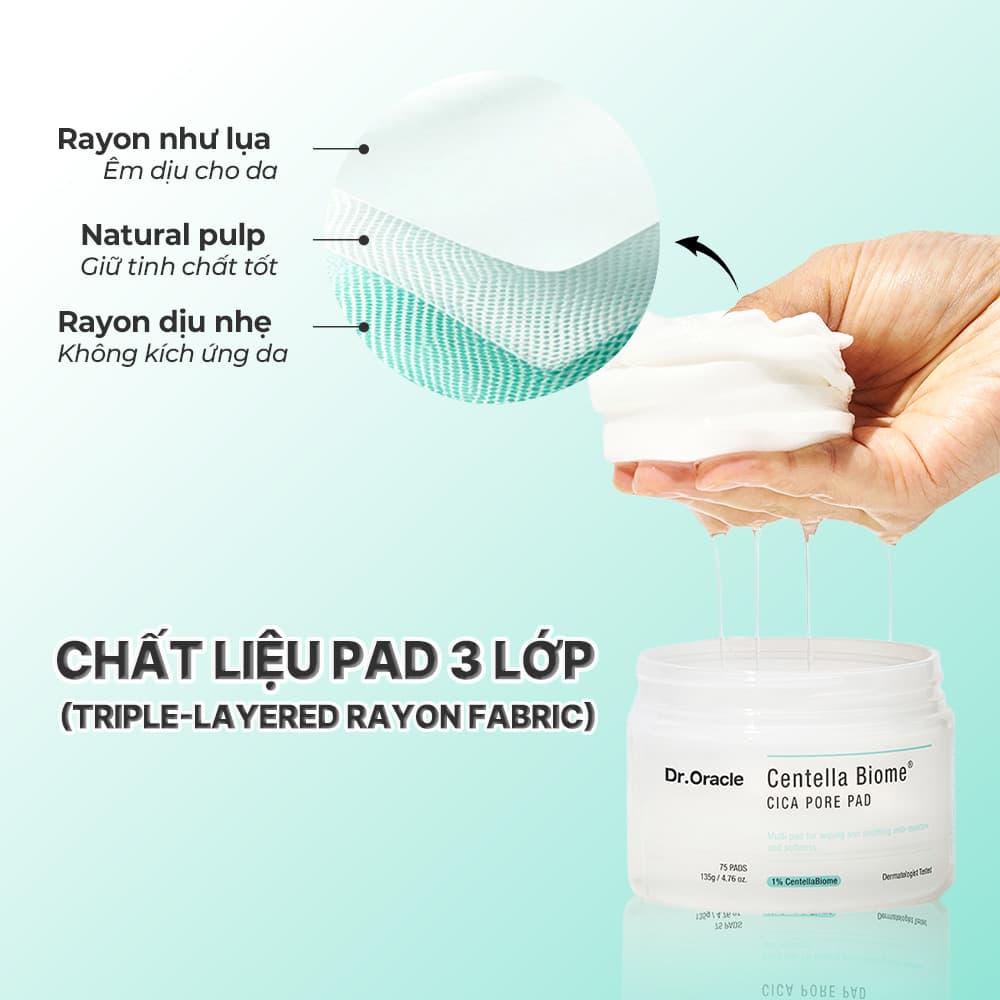 Dr.Oracle Mặt nạ giấy Centella Biome Cica Pore Pad 75pcs thumb 4