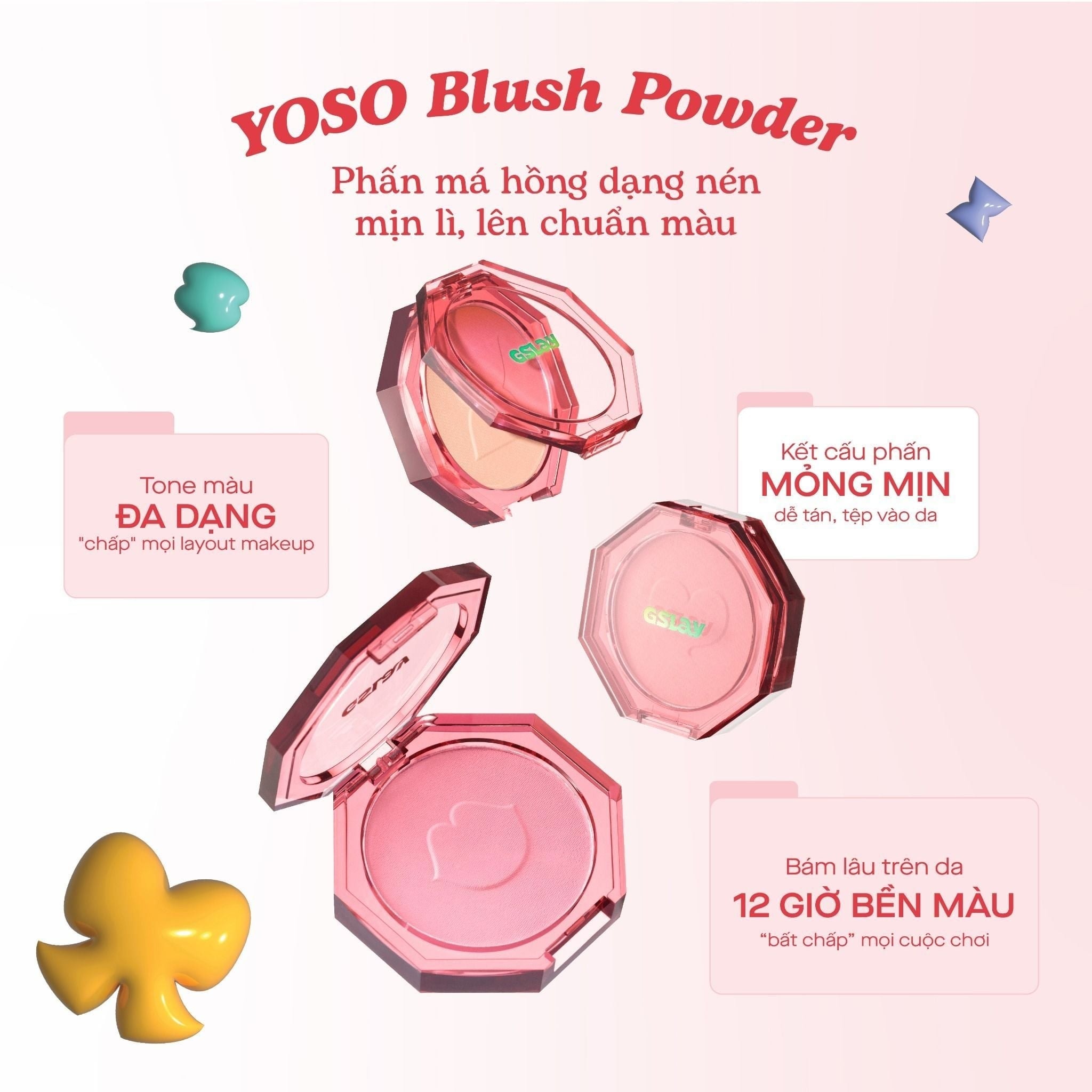 Gslay phấn má hồng Gslay Yoso Blush Powder 5g 3