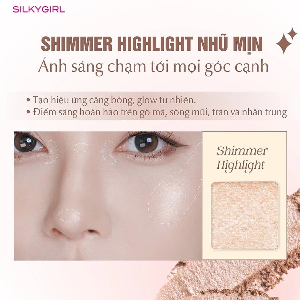 Silkygirl Phấn tạo khối & bắt sáng Contour & Highlight Palette thumb 6