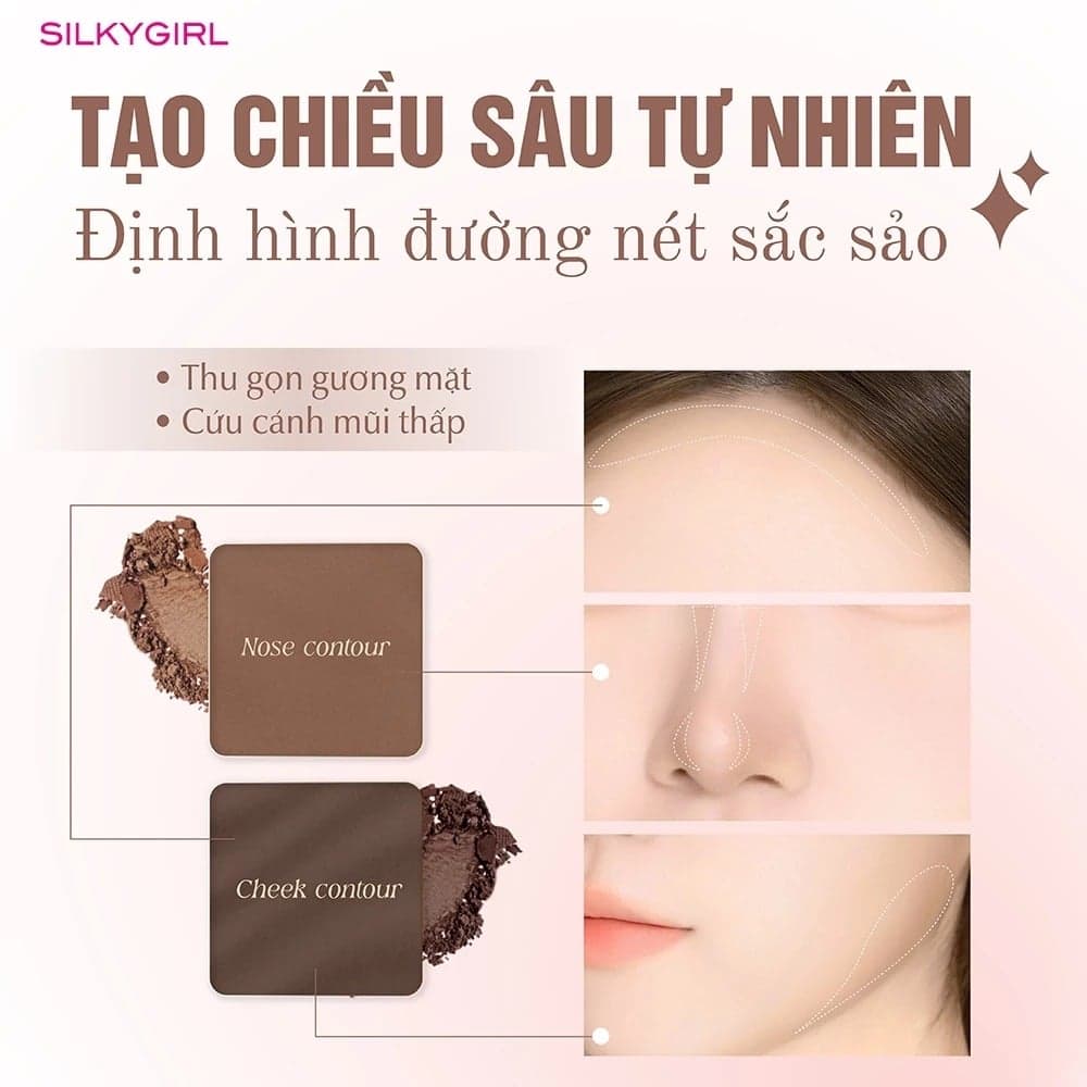 Silkygirl Phấn tạo khối & bắt sáng Contour & Highlight Palette thumb 7