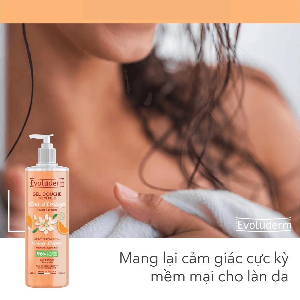 Evoluderm Gel tắm tinh chất Hoa Cam 500ml 3