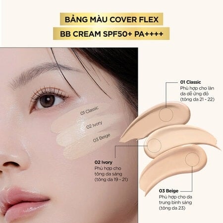 BOM Kem nền Cover Flex BB Cream SPF50+PA++++ 40g 4